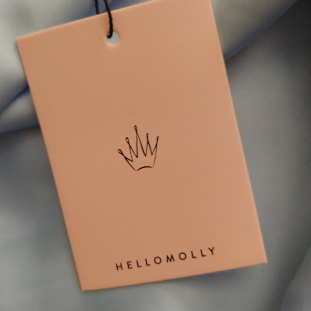 BRAND NEW Hello Molly baby blue satin mini dress size S/ US 4 - Picture 11 of 15